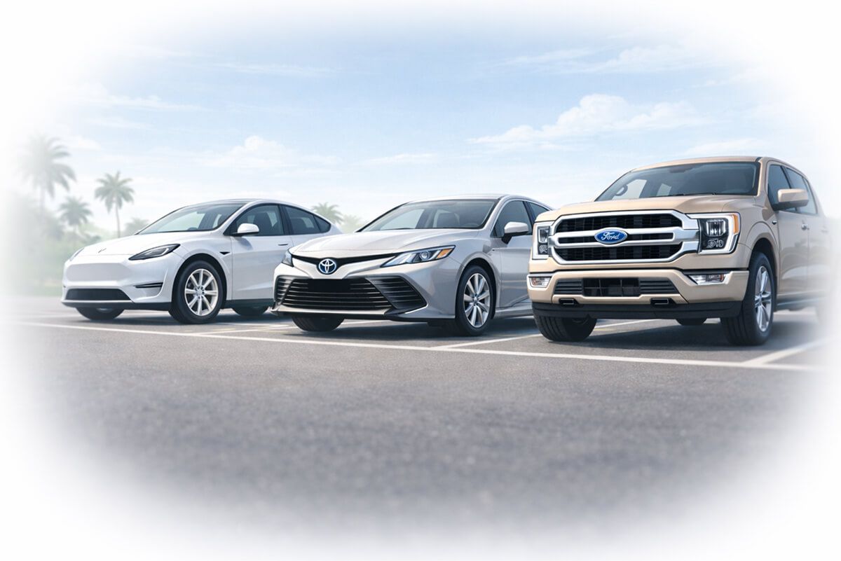 Cars parked in a lot